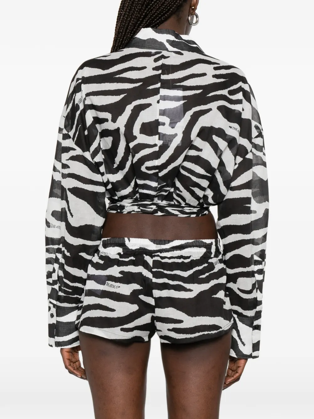 The Attico Blouse met zebraprint Wit