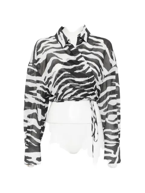 The Attico zebra-pattern blouse