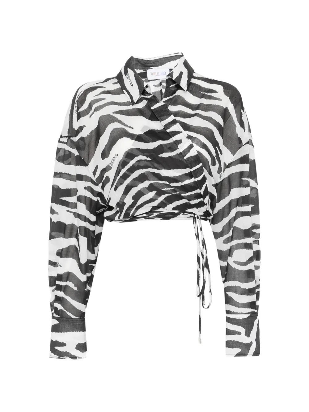 The Attico zebra-pattern blouse - Weiß