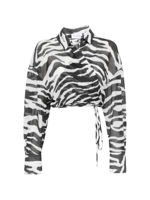 The Attico zebra-pattern blouse