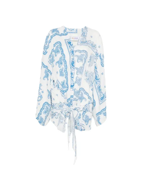 The Attico vestido asimétrico con estampado de cachemira