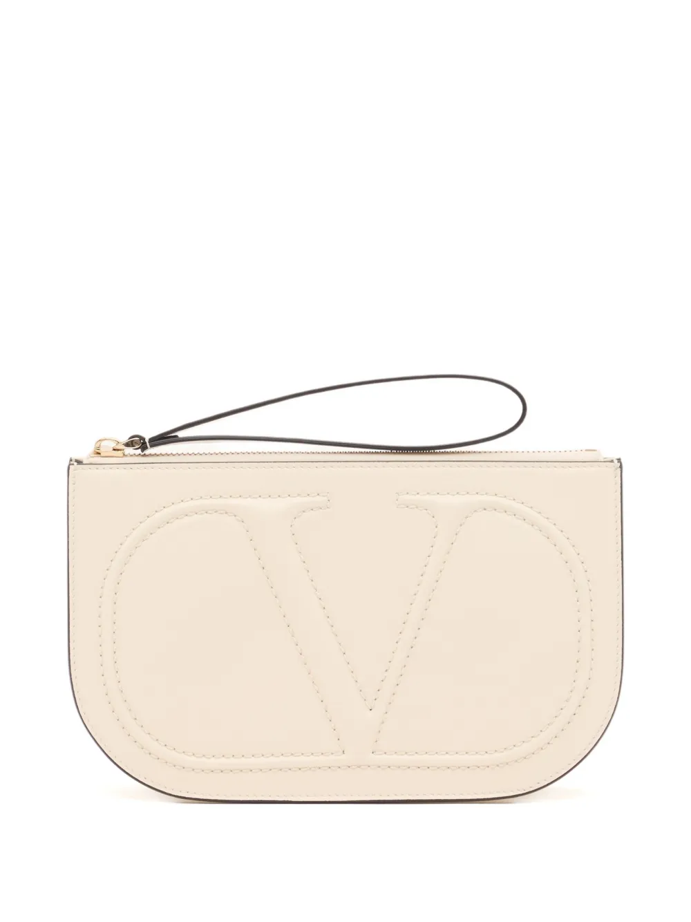 Valentino Garavani Pouch VLOGO Walk in pelle di vitello - Toni neutri