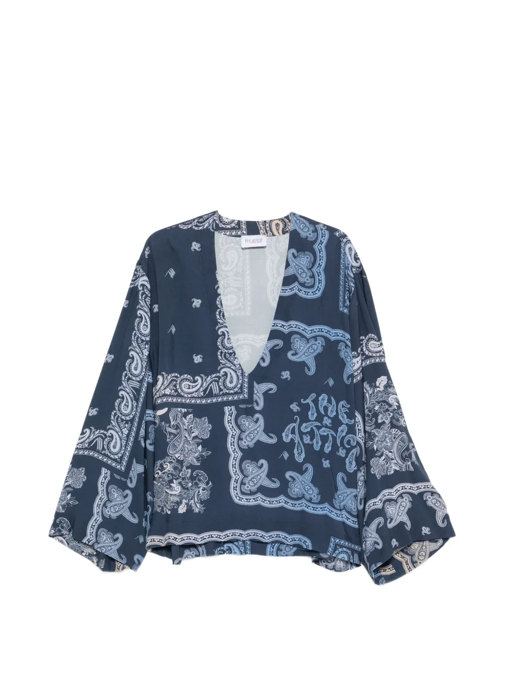 The Attico paisley V-neck blouse - Blu