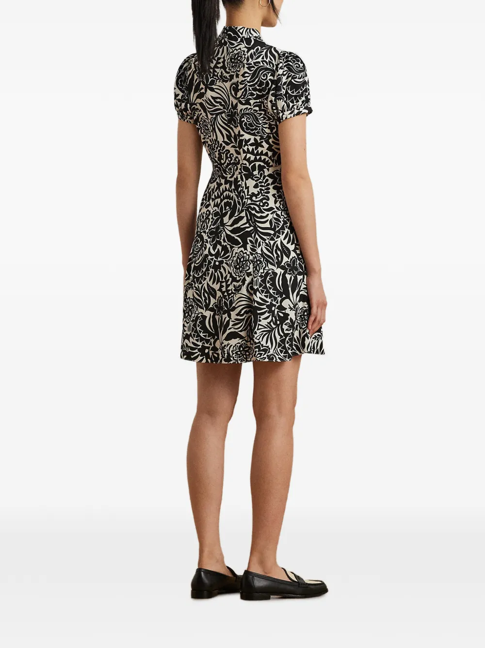 Lauren Ralph Lauren Mini-jurk met bloemenprint en korte mouwen Zwart