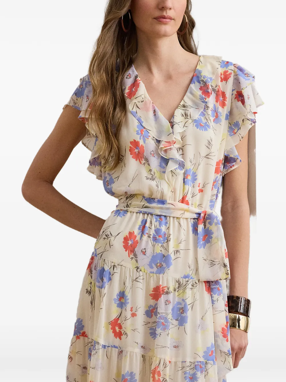 Lauren Ralph Lauren floral-print ruffled dress - Toni neutri