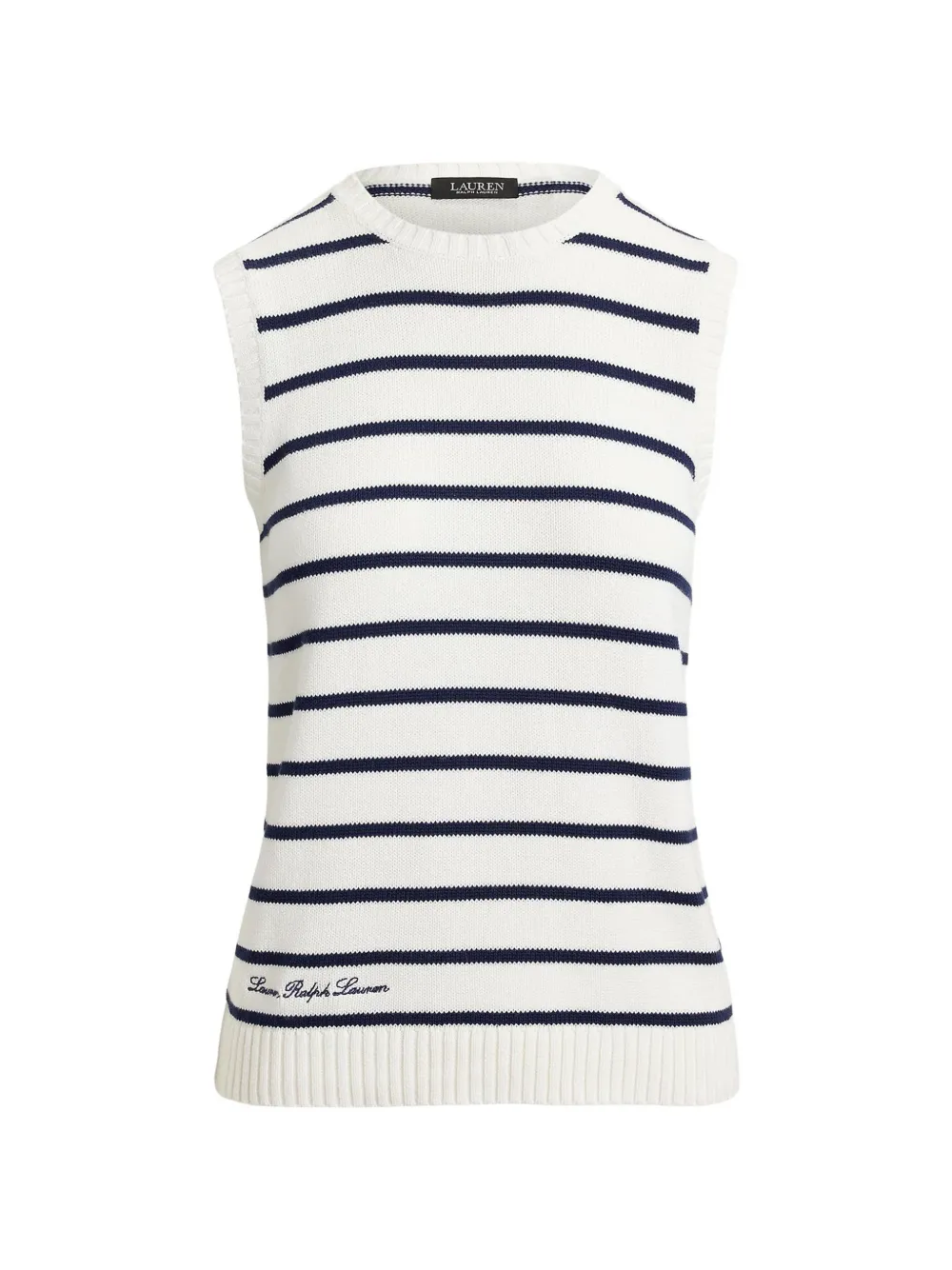 Lauren Ralph Lauren striped sleeveless sweater - Bianco