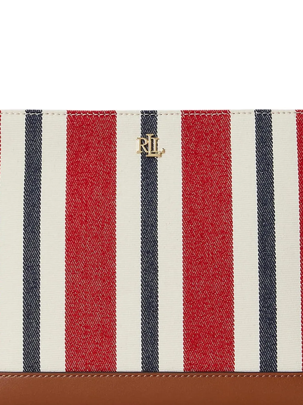 Lauren Ralph Lauren Gestreepte canvas clutch Rood