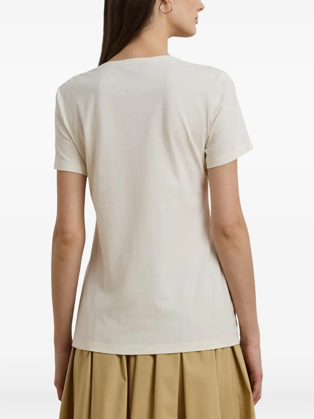 Lauren Ralph Lauren LRL T-shirt met geborduurd logo Beige
