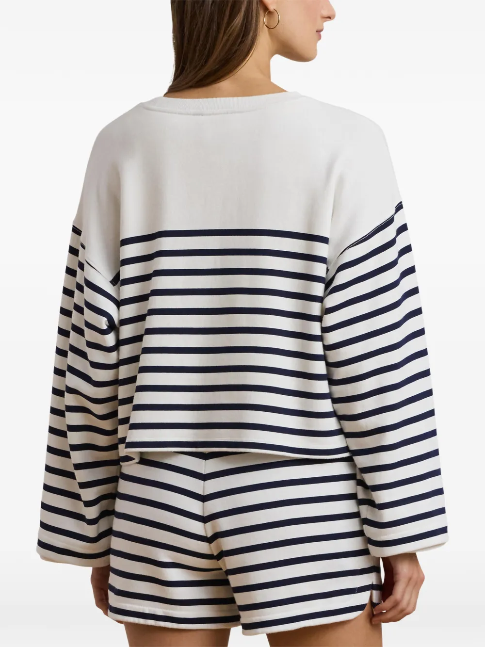 Lauren Ralph Lauren Gestreepte top met geborduurd logo Wit