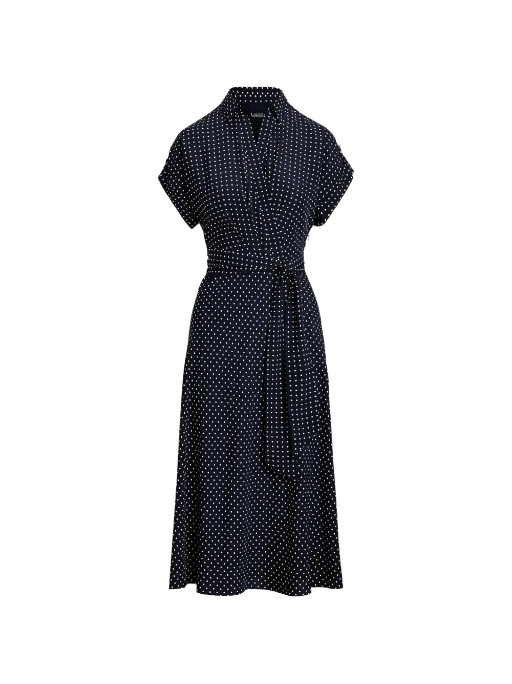 Lauren Ralph Lauren polka dot wrap-style midi dress - Blue