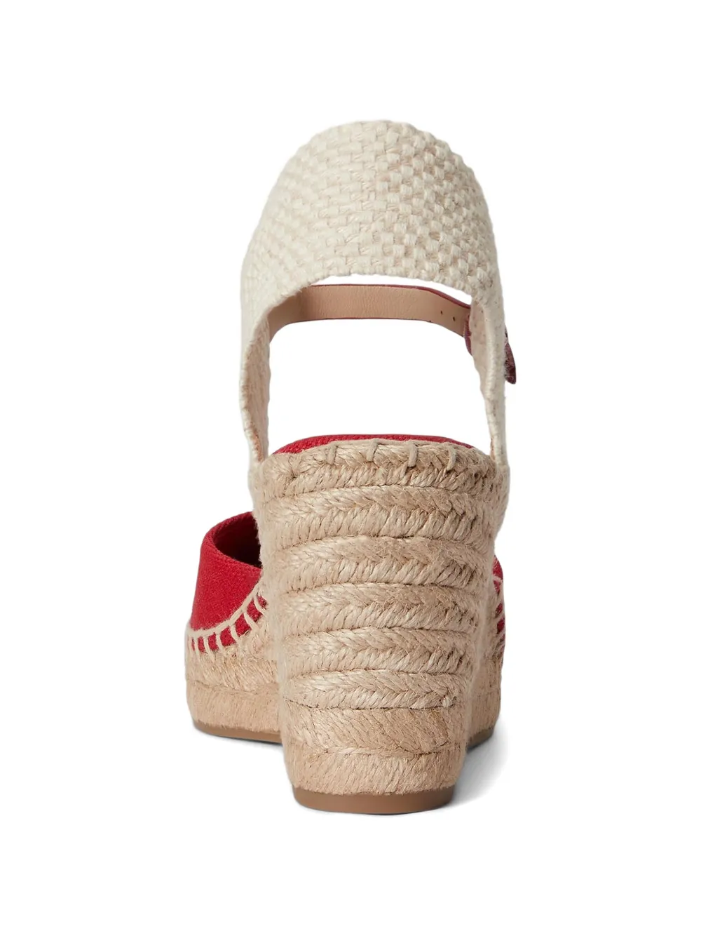 Lauren Ralph Lauren Robby espadrilles met sleehak en gespsluiting Rood