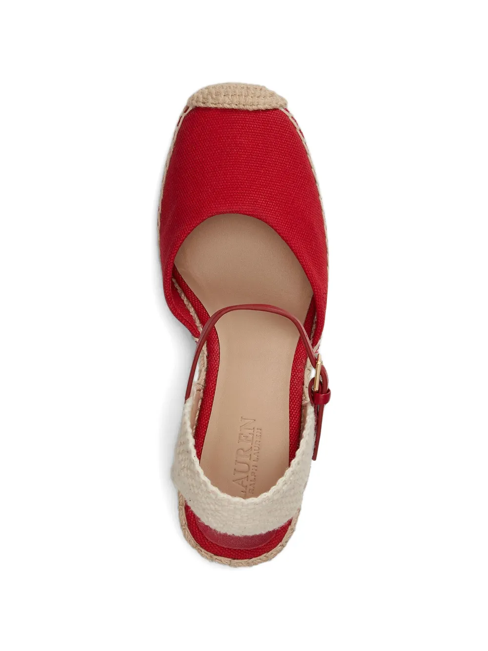 Lauren Ralph Lauren Robby espadrilles met sleehak en gespsluiting Rood