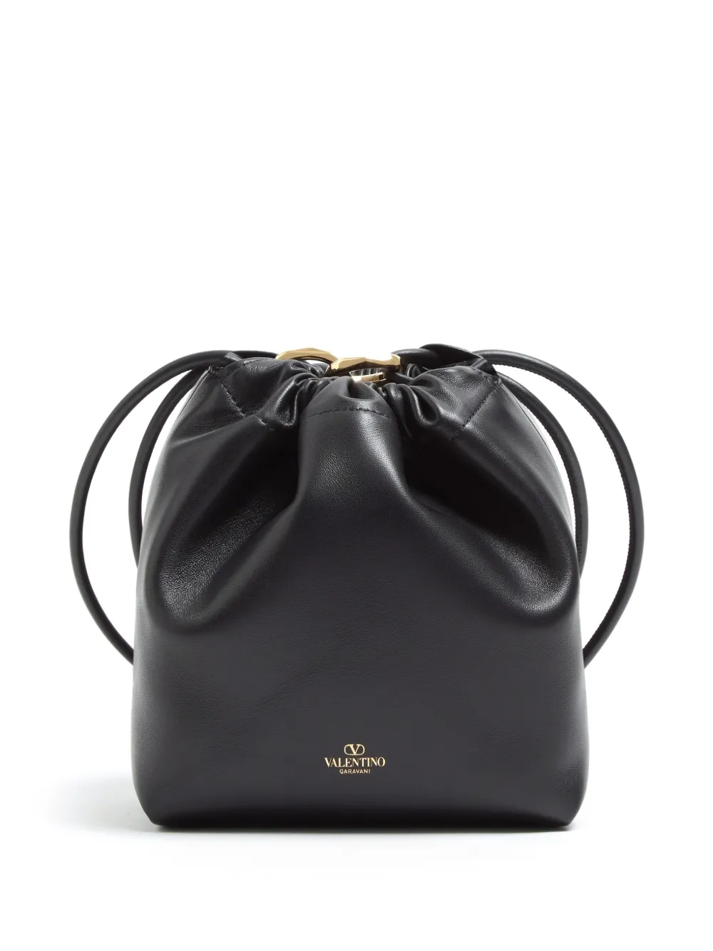Valentino Garavani VLogo Pouf mini-buidel van nappa leer Zwart