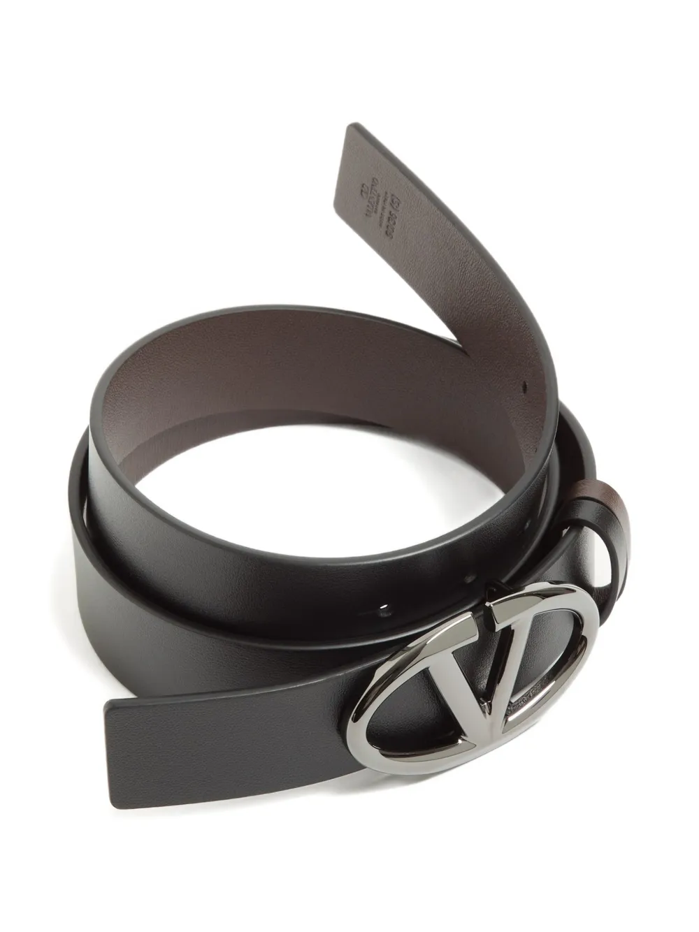 Valentino Garavani Vlogo The Bold Edition omkeerbare riem van kalfsleer 35 mm Zwart