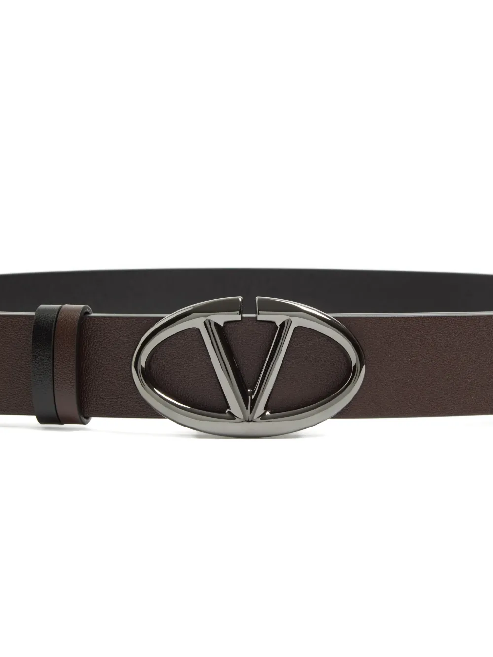 Valentino Garavani Vlogo The Bold Edition omkeerbare riem van kalfsleer 35 mm Zwart