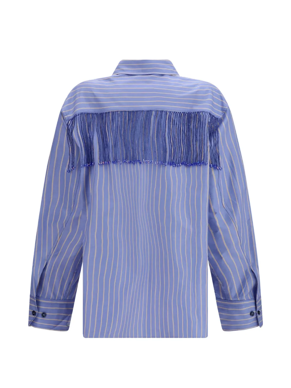 THE ANDAMANE Miley blouse met kralen en franje Blauw