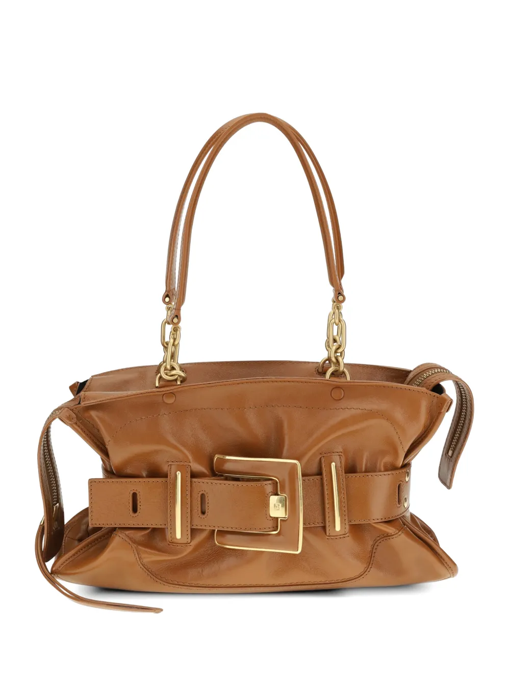 Balmain Anthem leather shoulder bag - Marrone