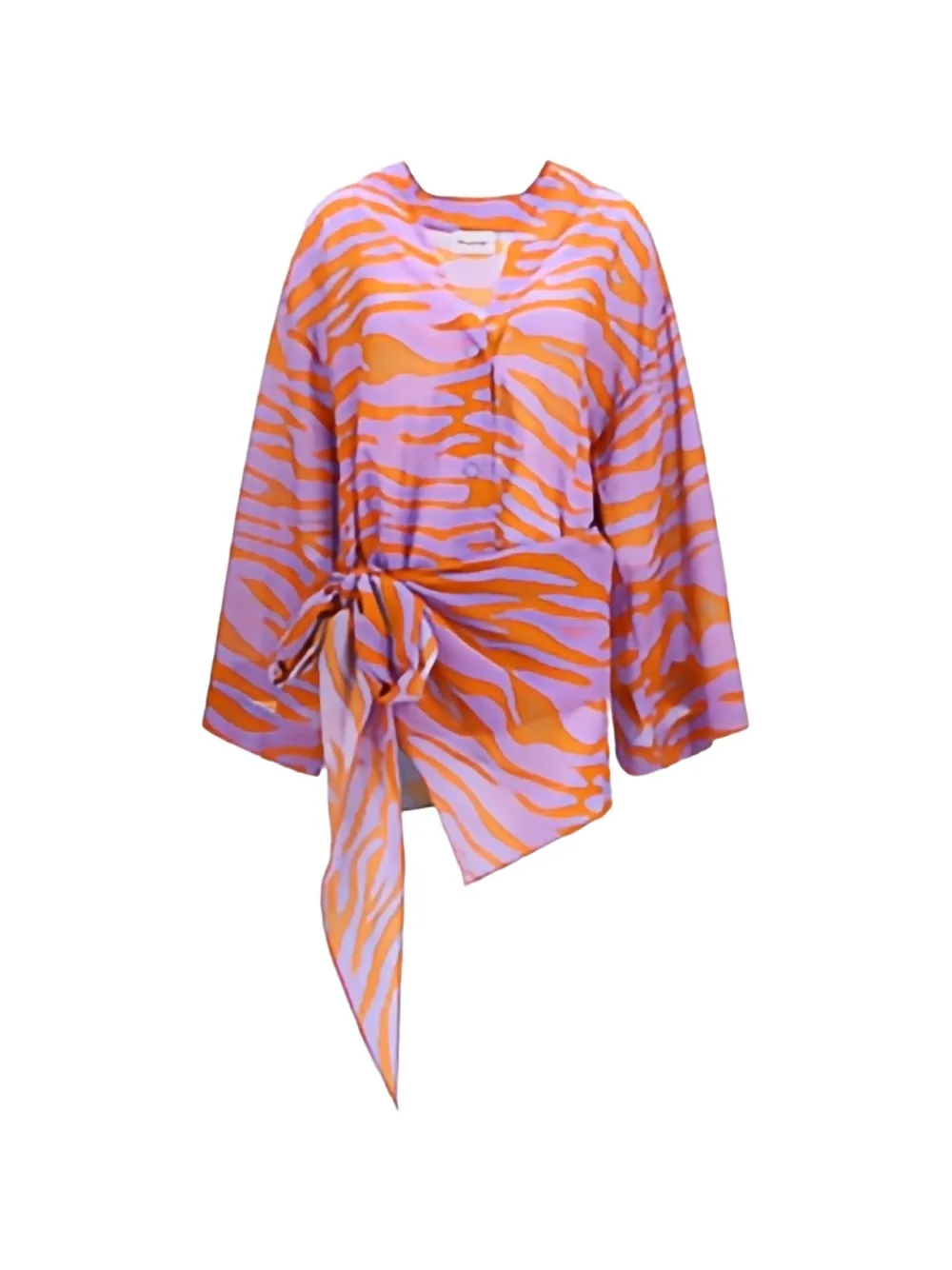 The Attico zebra-print knotted mini dress - Rosa