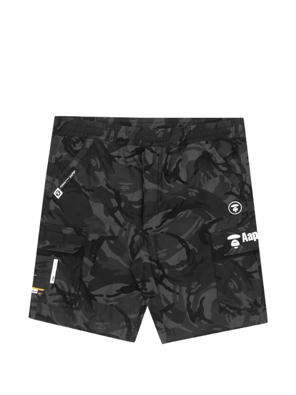 AAPE BY *A BATHING APE® Moonface camouflage-print cargo shorts - Black