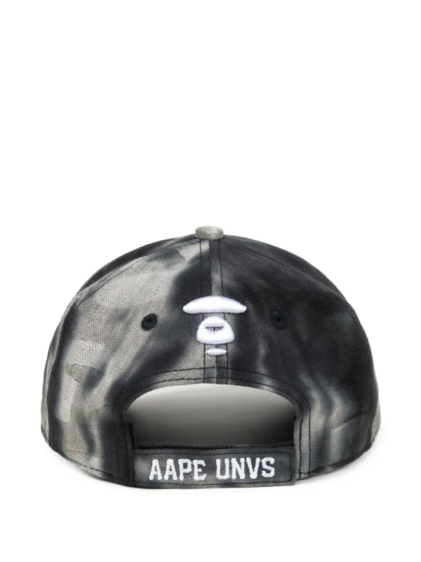 AAPE BY *A BATHING APE® Moonface tie-dye Baseball Cap | Black