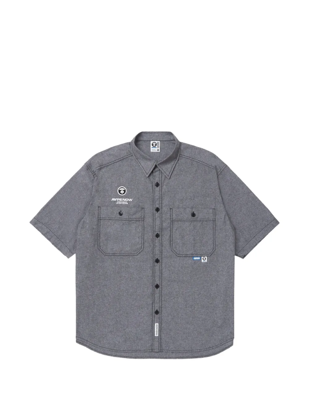 AAPE BY *A BATHING APE® Moonface embroidered short-sleeve shirt · L