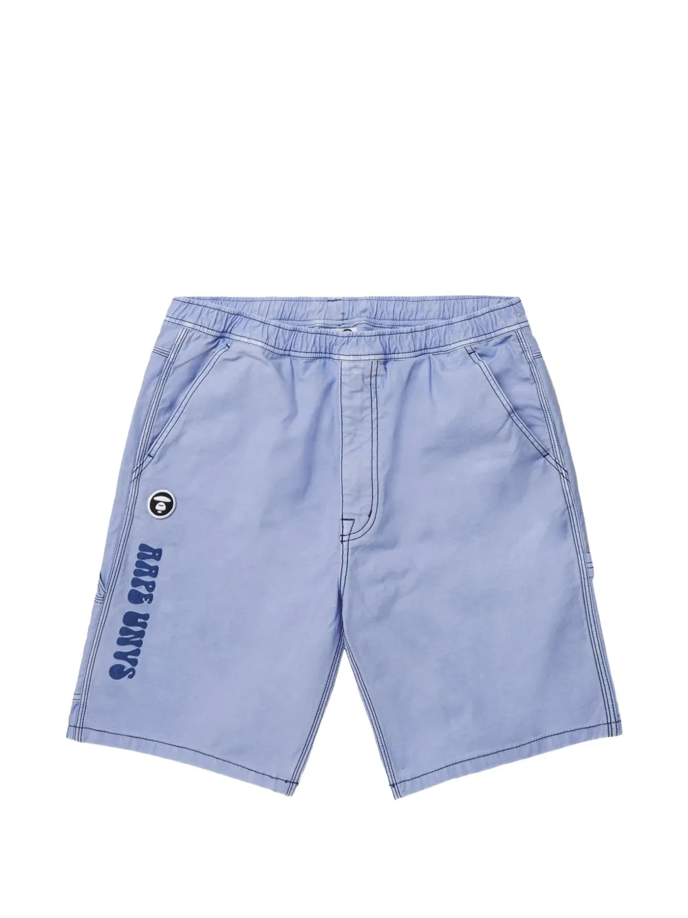 AAPE BY *A BATHING APE® Moonface embroidered carpenter shorts - Purple