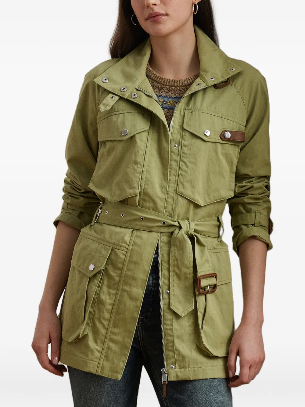 Lauren Ralph Lauren belted multi-pocket jacket - Verde