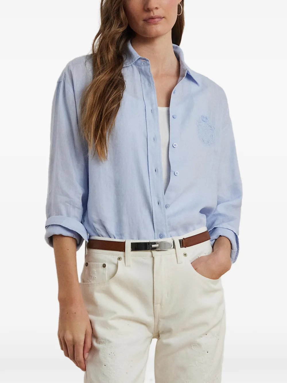 Lauren Ralph Lauren embroidered-logo shirt - Blu