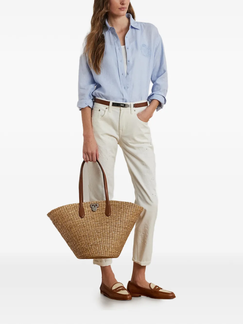 Lauren Ralph Lauren Overhemd met geborduurd logo Blauw
