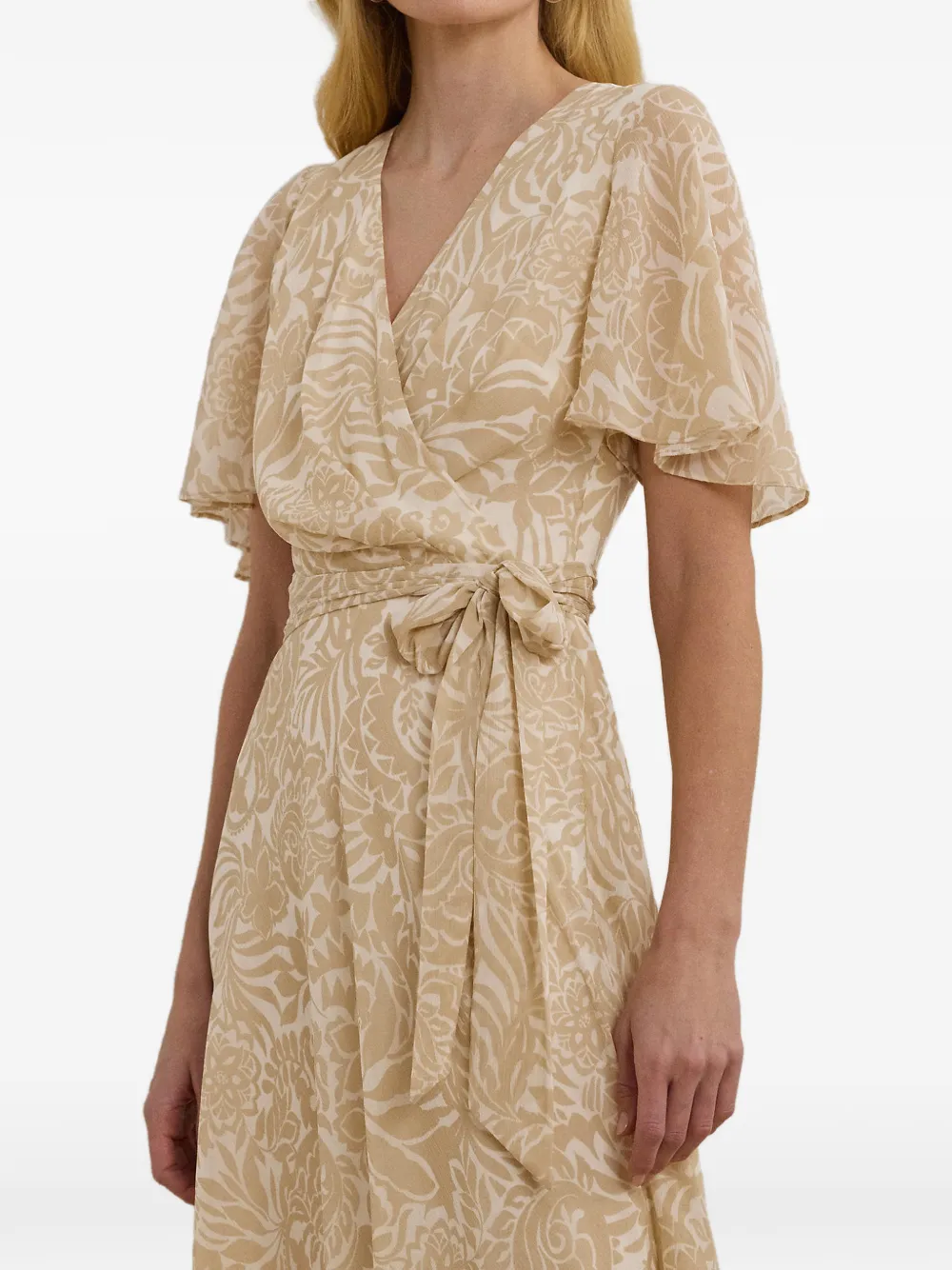 Lauren Ralph Lauren floral-print wrap-style dress - Nude