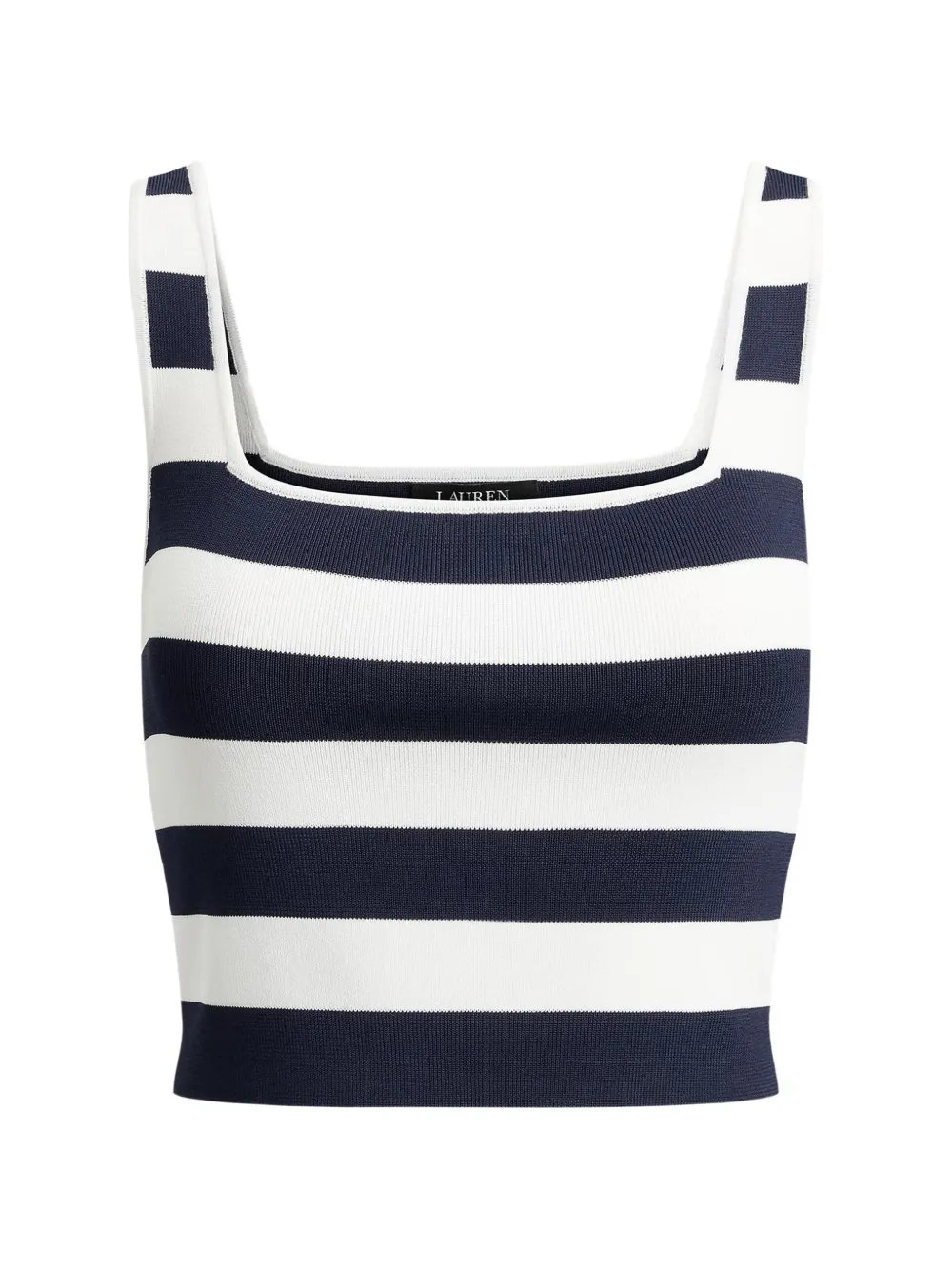 Lauren Ralph Lauren stripped cropped vest - Blu