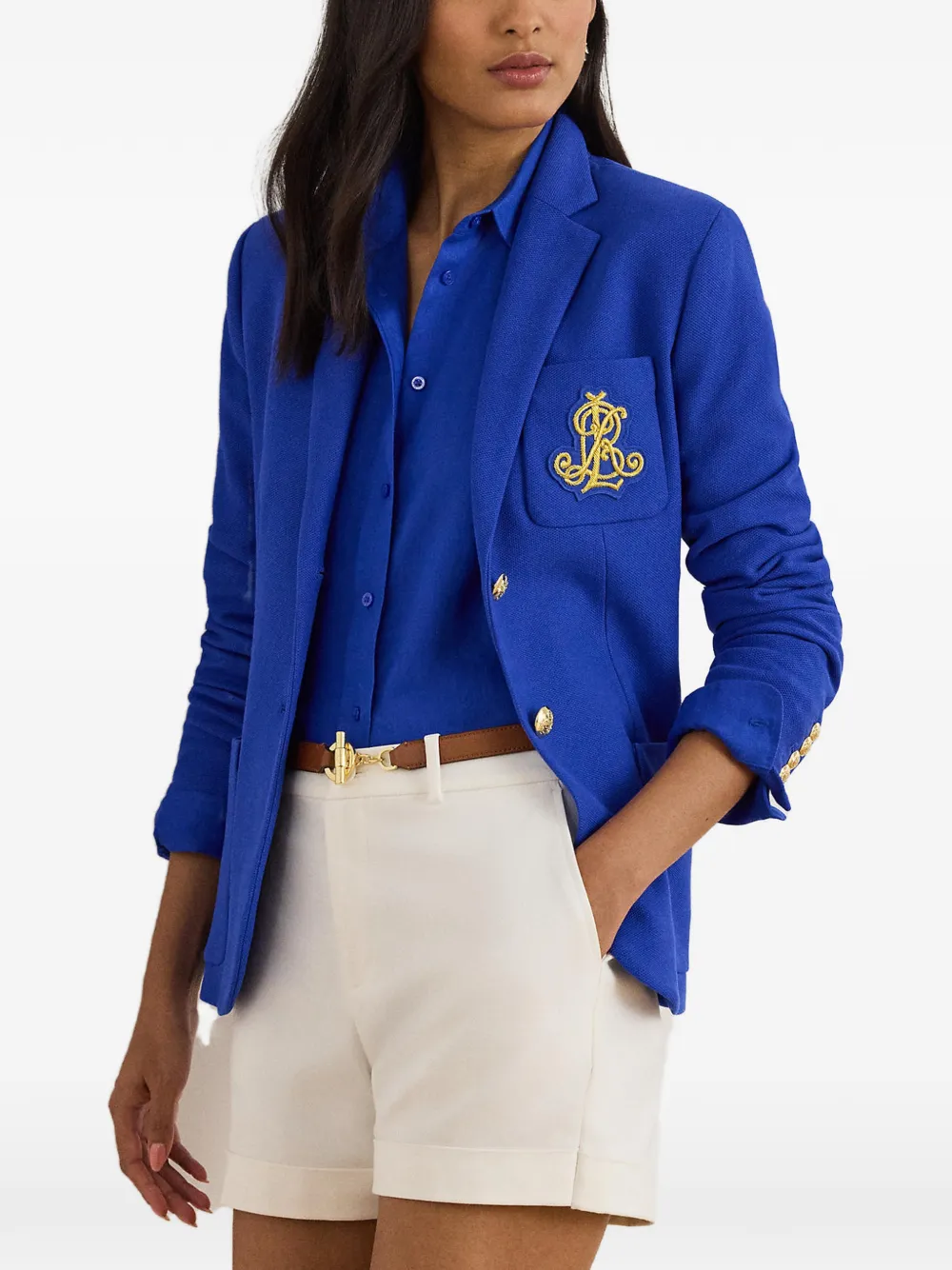Lauren Ralph Lauren Bullion Jacquard single-breasted blazer - Blu