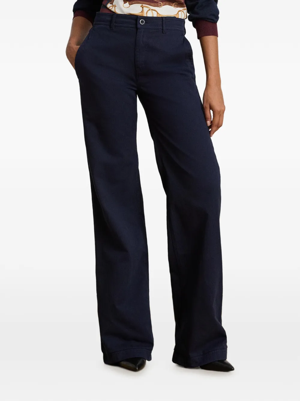 Lauren Ralph Lauren Broek met wijde pijpen Blauw