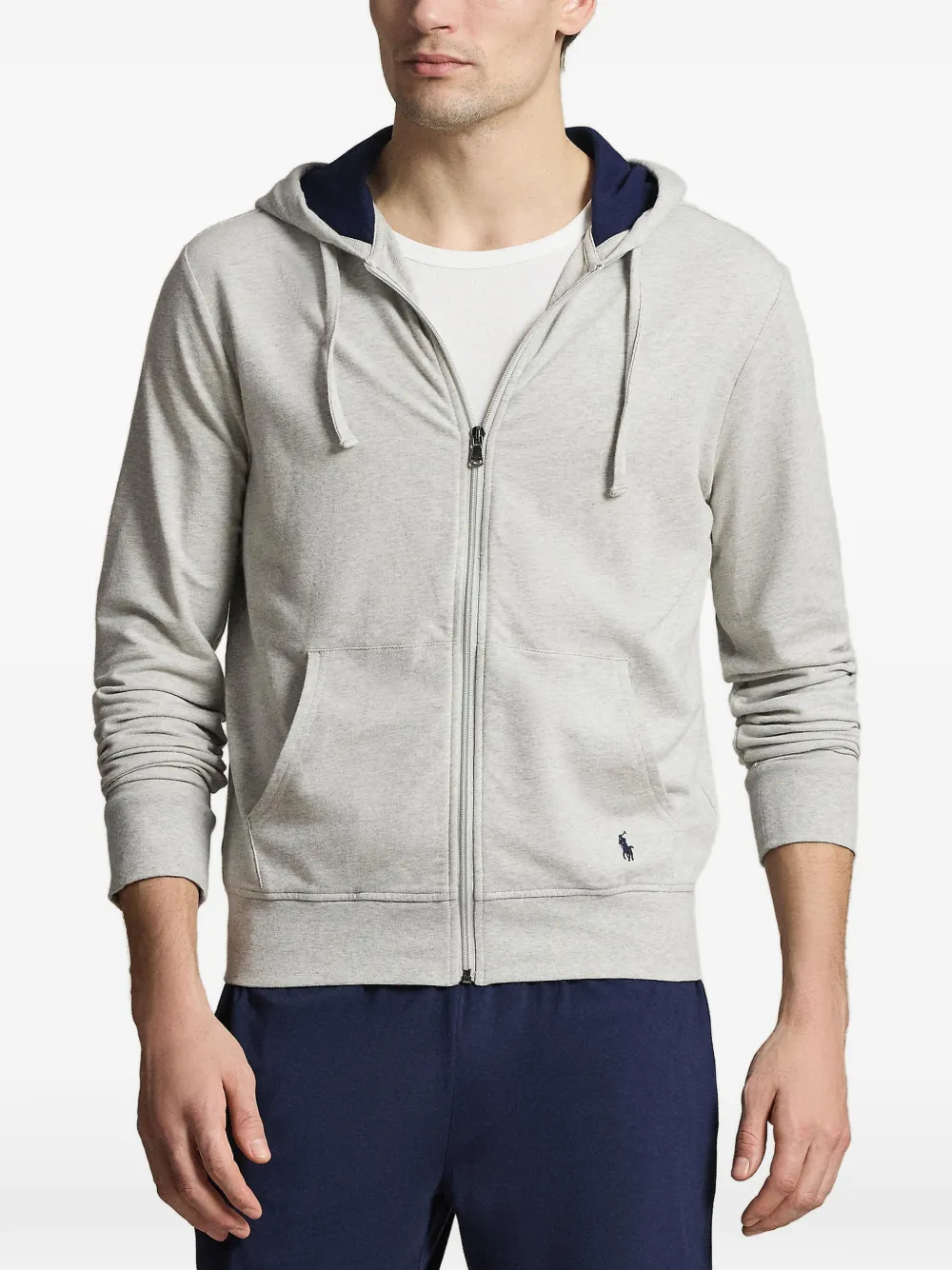 Polo Ralph Lauren zip-up drawstring hoodie - Grigio