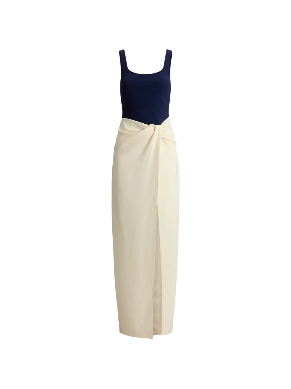 Lauren Ralph Lauren twist-detail two-tone maxi dress - Toni neutri