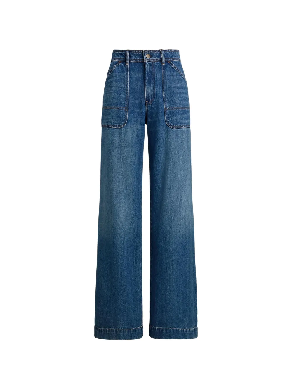 Lauren Ralph Lauren patch-pocket wide-leg jeans - Blu