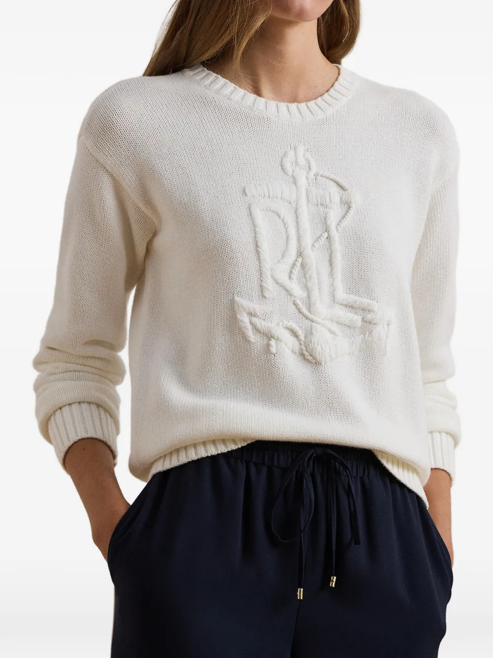 Lauren Ralph Lauren Trui met geborduurd logo Beige