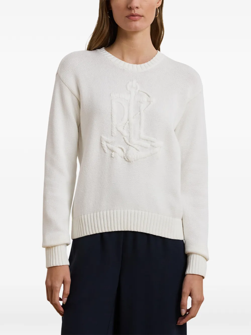 Lauren Ralph Lauren Trui met geborduurd logo Beige