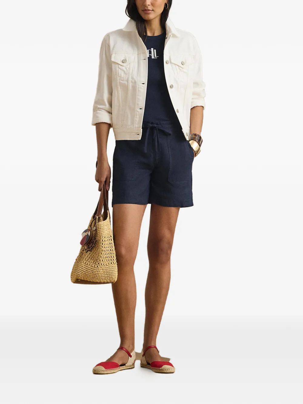 Lauren Ralph Lauren Linnen shorts Blauw