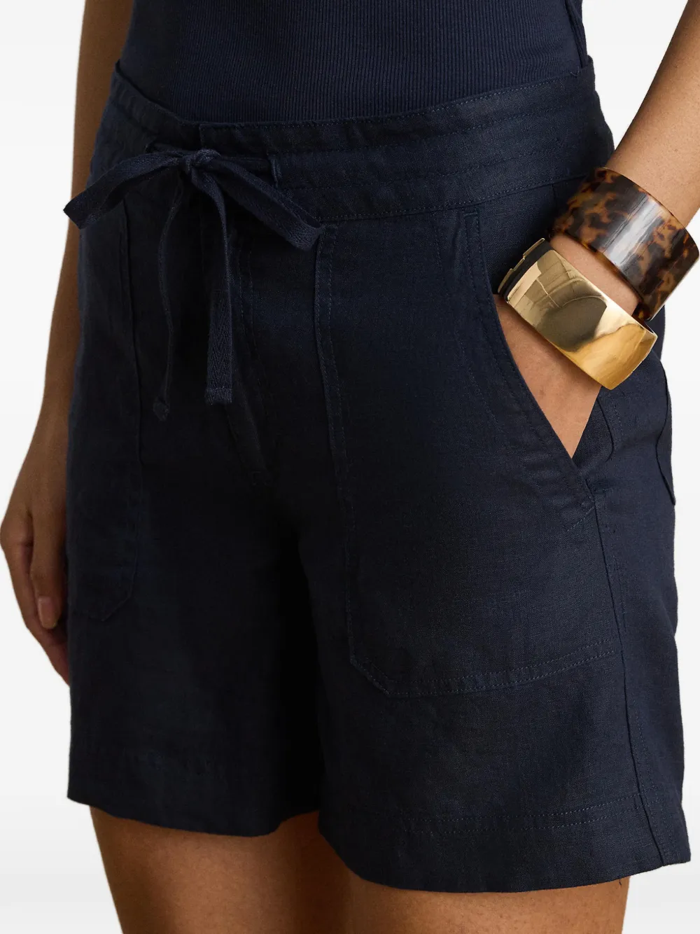 Lauren Ralph Lauren Linnen shorts Blauw