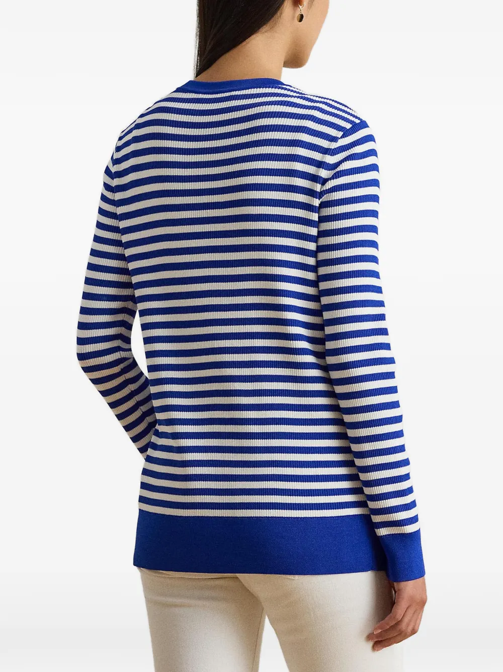 Lauren Ralph Lauren Gestreept ribgebreid vest Blauw