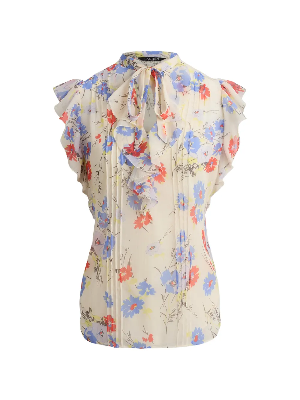 Lauren Ralph Lauren floral-print ruffled blouse - Toni neutri