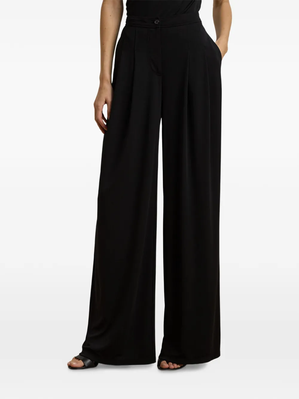 Lauren Ralph Lauren pleated wide-leg trousers - Nero