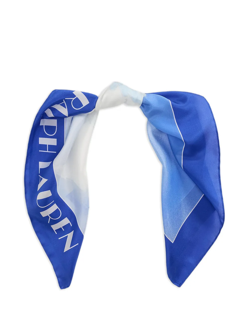 Lauren Ralph Lauren silk logo-print scarf - Blu