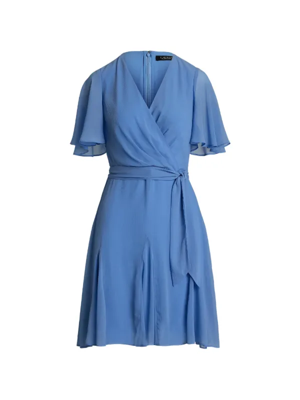 LAUREN RALPH LAUREN ネイビー ラップドレス Lauren Ralph Lauren ラップスタイル ミニドレス | ブルー | FARFETCH JP
