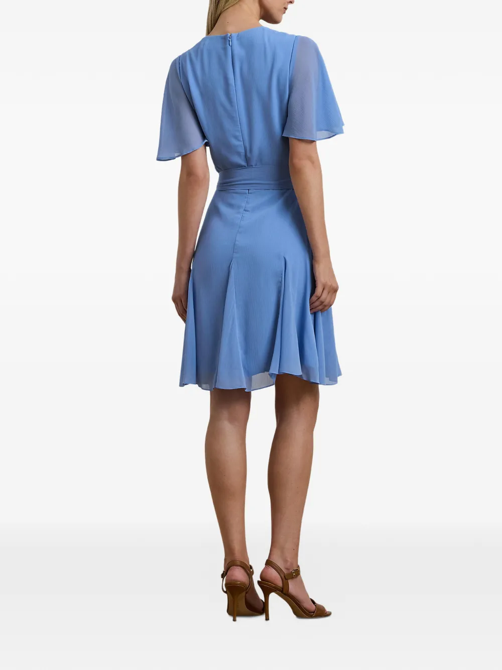 Lauren Ralph Lauren Mini-wikkeljurk met fladdermouwen Blauw
