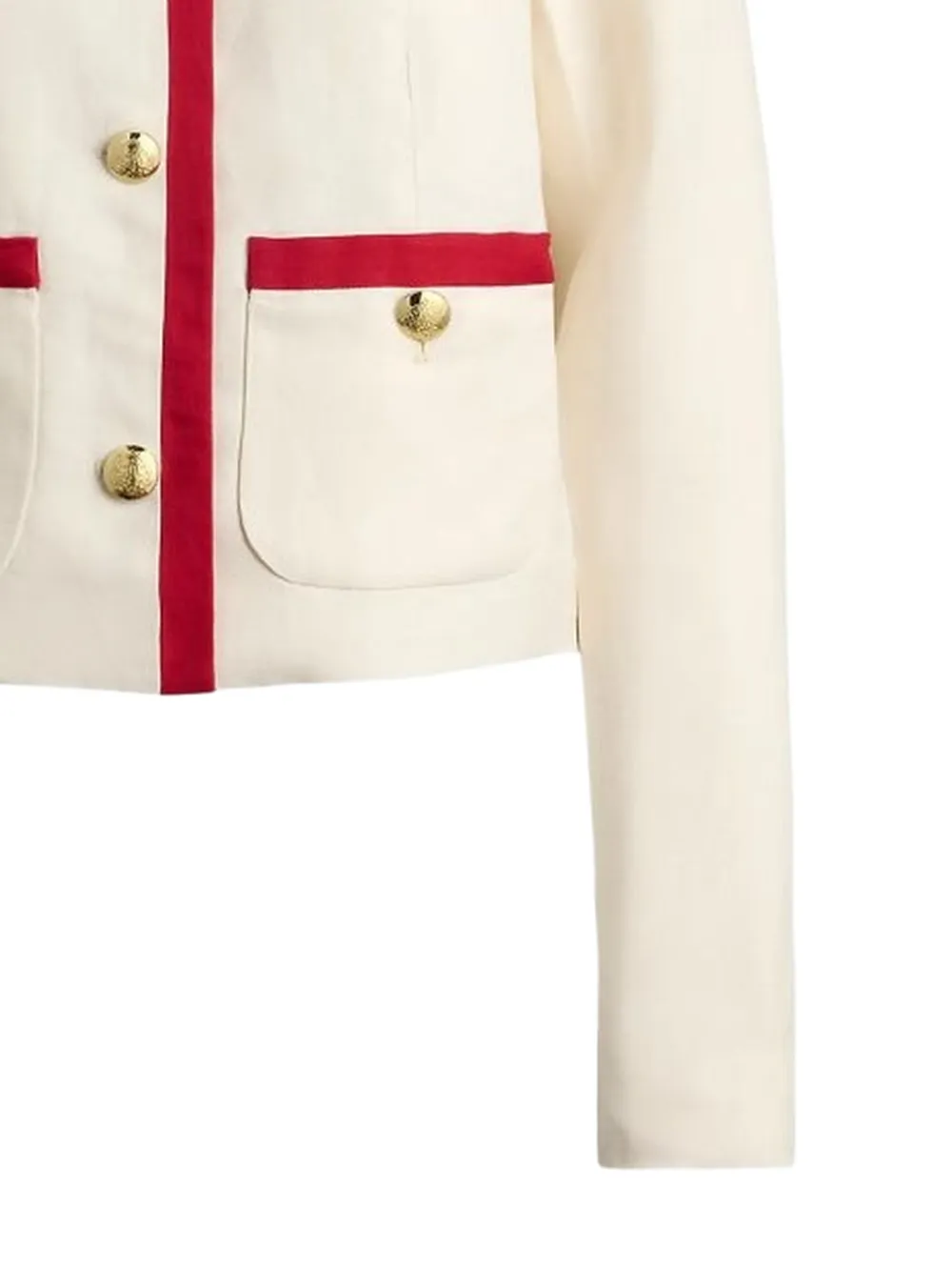 Lauren Ralph Lauren Kraagloze blazer met contrasterende afwerking Beige