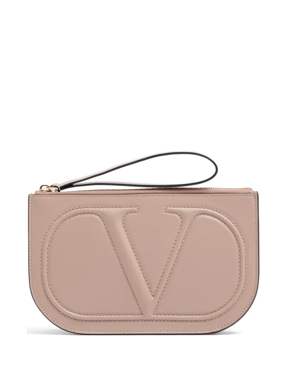 Valentino Garavani VLogo Walk calfskin pouch - Rosa