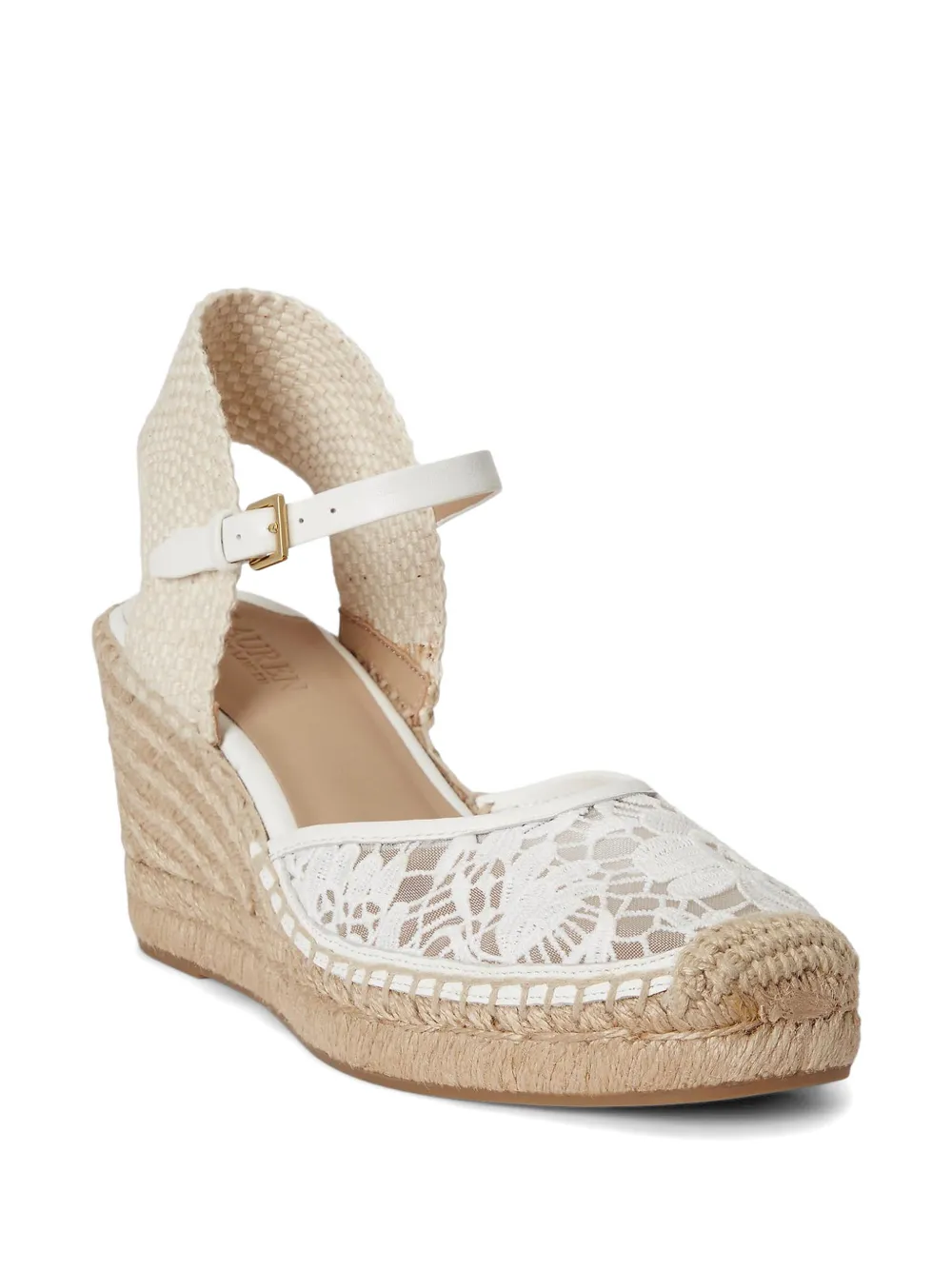 Lauren Ralph Lauren Robby espadrilles met sleehak Wit