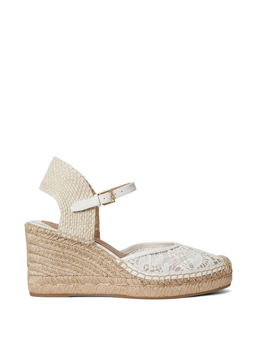 Lauren Ralph Lauren Robby espadrilles met sleehak Wit